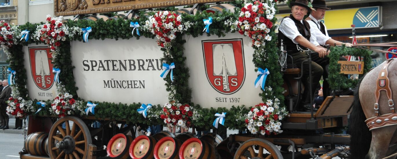 beer cart during the oktoberfest parade