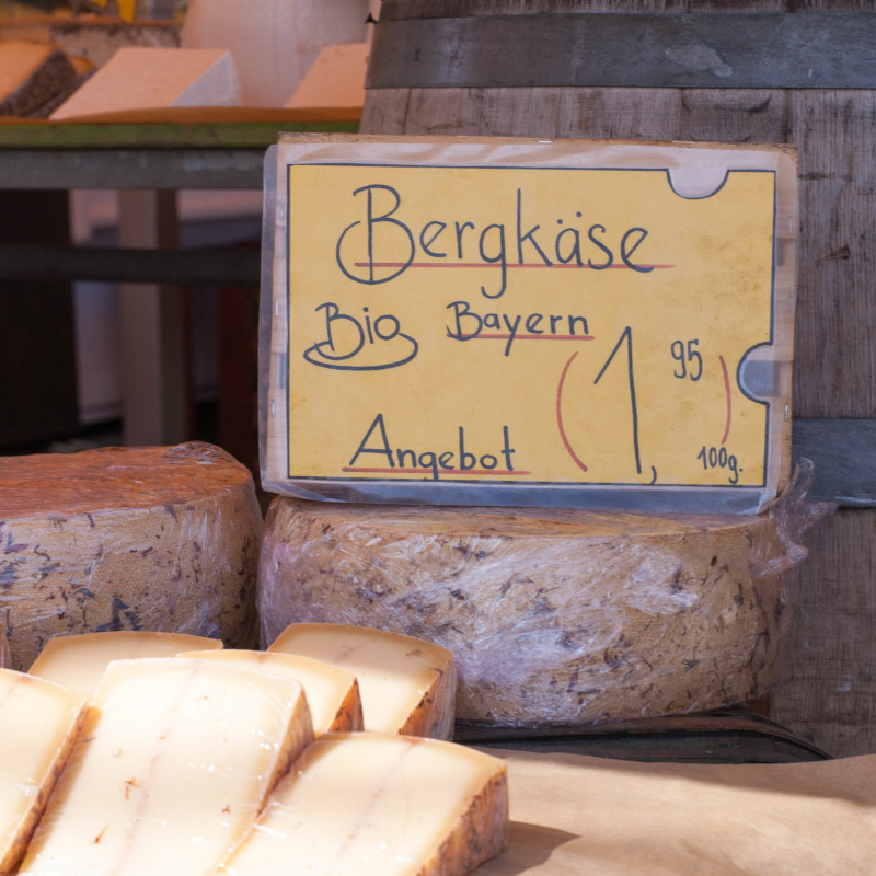 Alpine cheese at the market